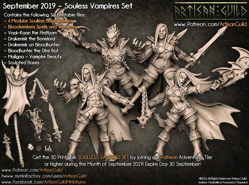 Drakenmir the Bone Lord Soulless Vampire Miniature 3D Printed Artisan Guild Model